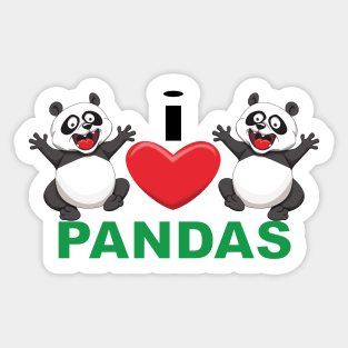 I Heart Pandas Sticker